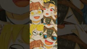 4人一気にニンジャラのアニメ風に描いたから手が重症😇 #ニンジャラ#イラスト #YM所属の4人